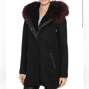 Dawn Levy Tiffany Fur Trim Wool-Blend Coat